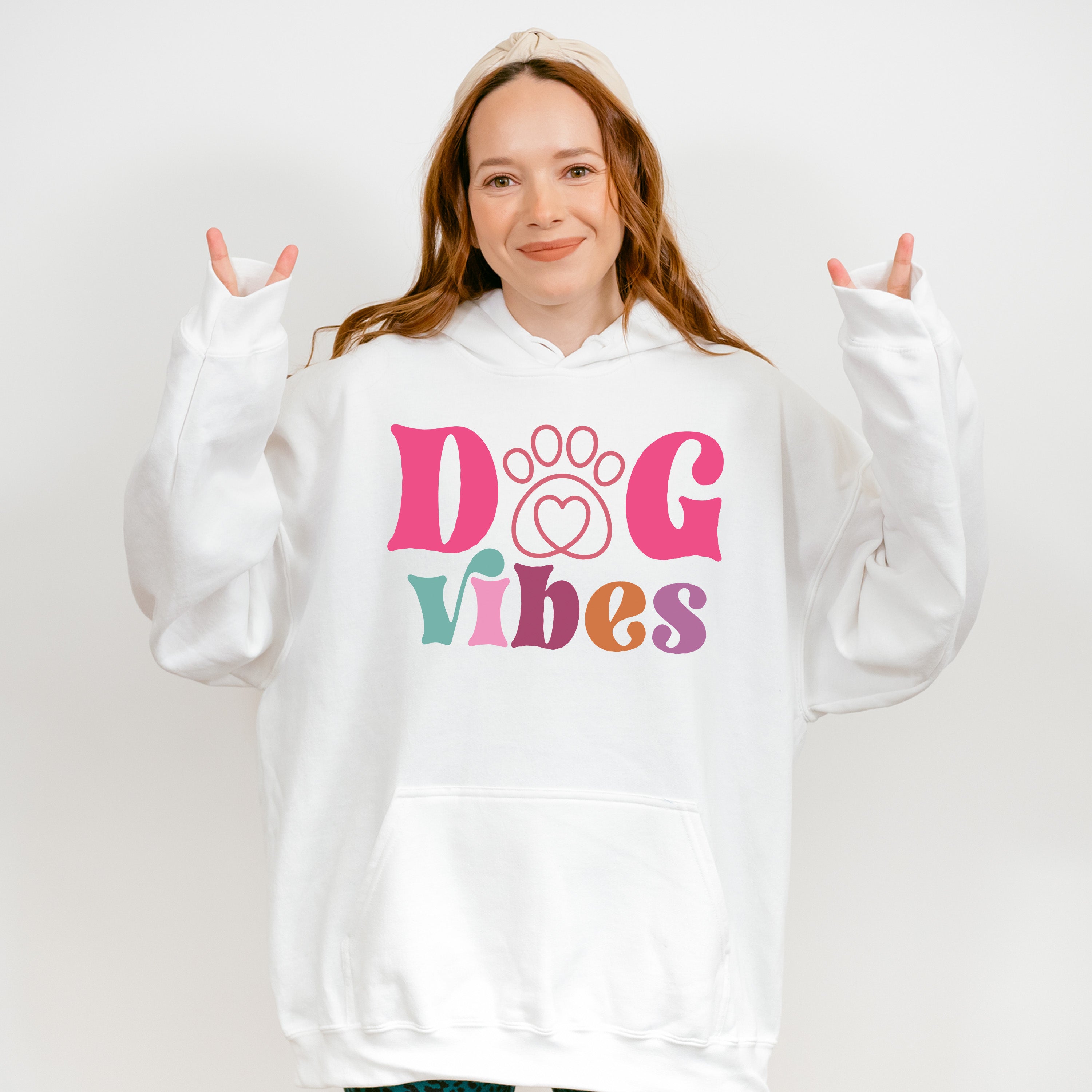 Dog Vibes Paw Design - Dogs Unisex Crewneck T-Shirt Sweatshirt Hoodie