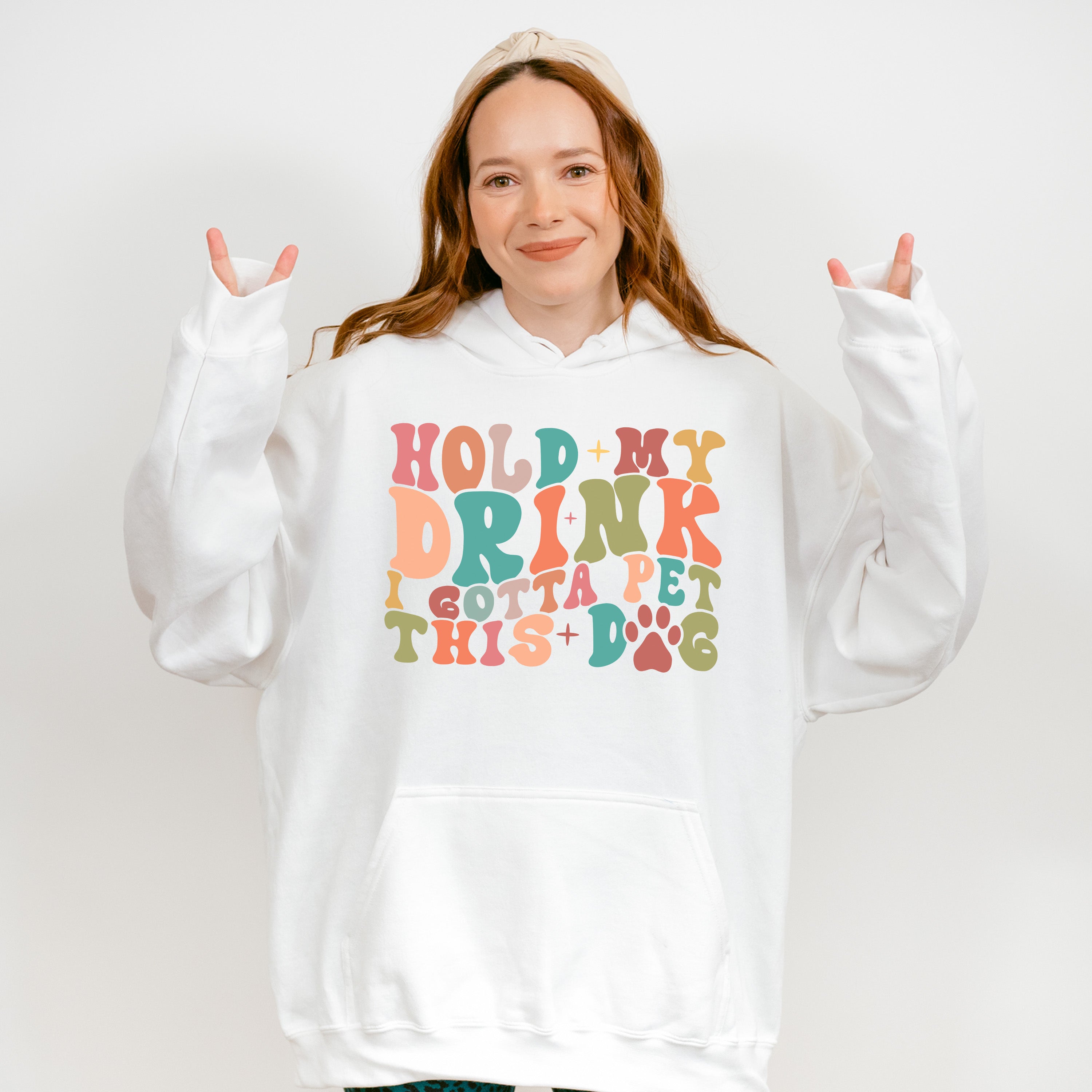 Hold My Drink I Gotta Pet This Dog - Dogs Unisex Crewneck T-Shirt Sweatshirt Hoodie