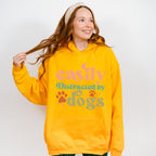 Easily Distracted By Dogs Paw Design - Dogs Unisex Crewneck T-Shirt Sweatshirt Hoodie
