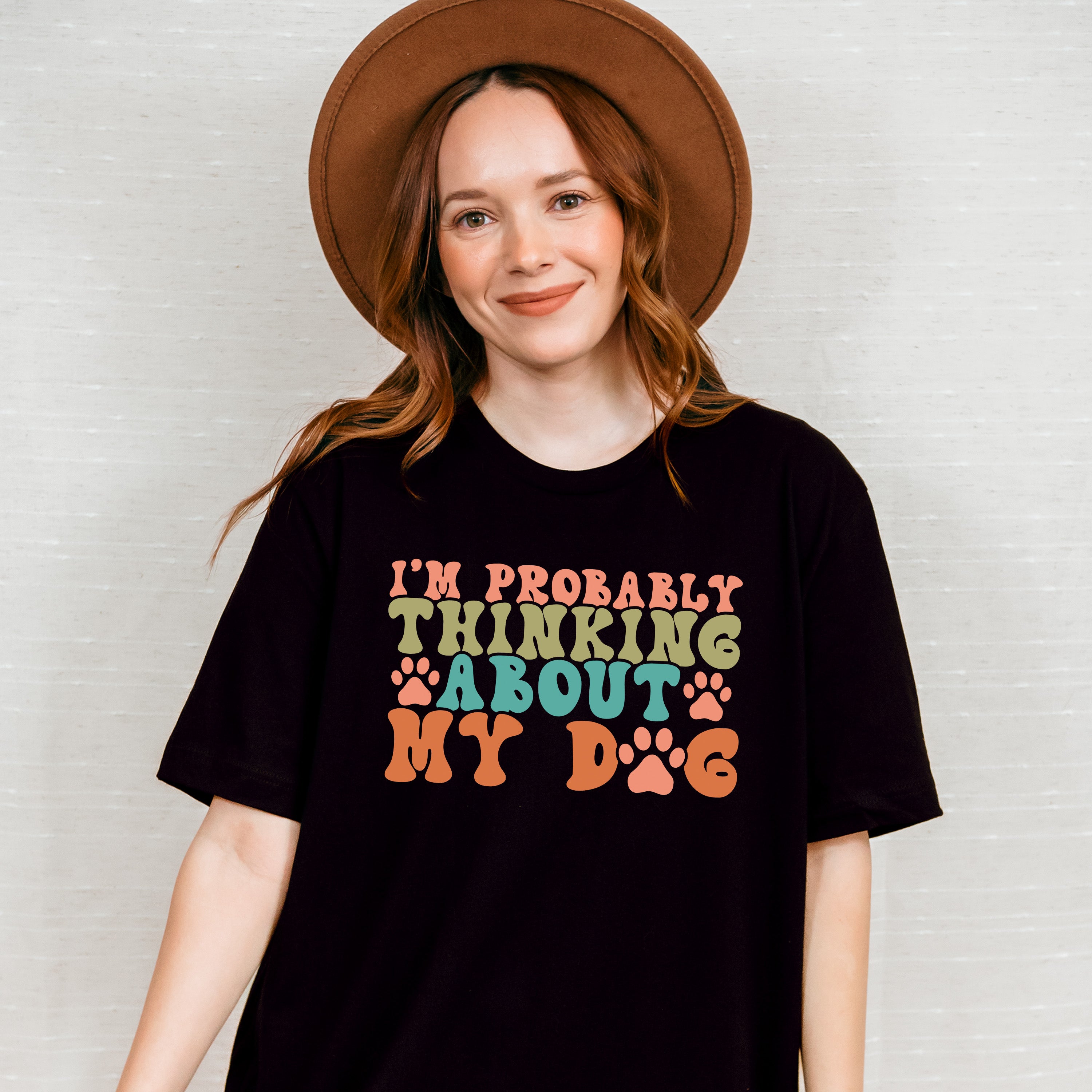 Probably Thinking About My Dog - Dogs Unisex Crewneck T-Shirt Sweatshirt Hoodie