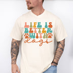 Life Is Better With Dogs Paw Design - Dogs Unisex Crewneck T-Shirt Sweatshirt Hoodie