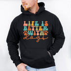 Life Is Better With Dogs Paw Design - Dogs Unisex Crewneck T-Shirt Sweatshirt Hoodie