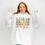 Life Is Better With Dogs Paw Design - Dogs Unisex Crewneck T-Shirt Sweatshirt Hoodie
