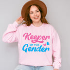 Keeper Of The Gender Pink And Blue Design - Gender Reveal Unisex Crewneck T-Shirt Sweatshirt Hoodie