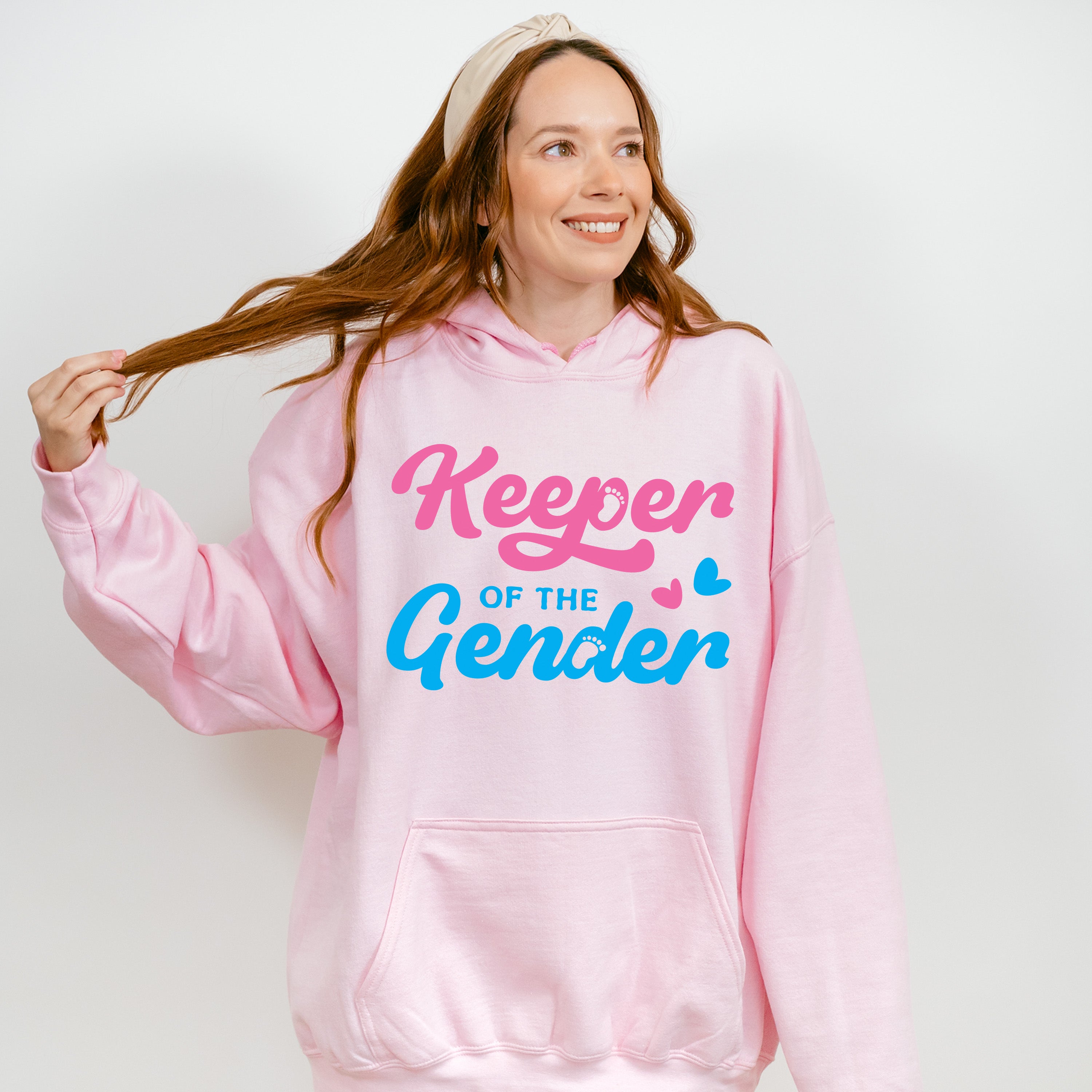 Keeper Of The Gender Pink And Blue Design - Gender Reveal Unisex Crewneck T-Shirt Sweatshirt Hoodie