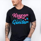 Keeper Of The Gender Pink And Blue Design - Gender Reveal Unisex Crewneck T-Shirt Sweatshirt Hoodie
