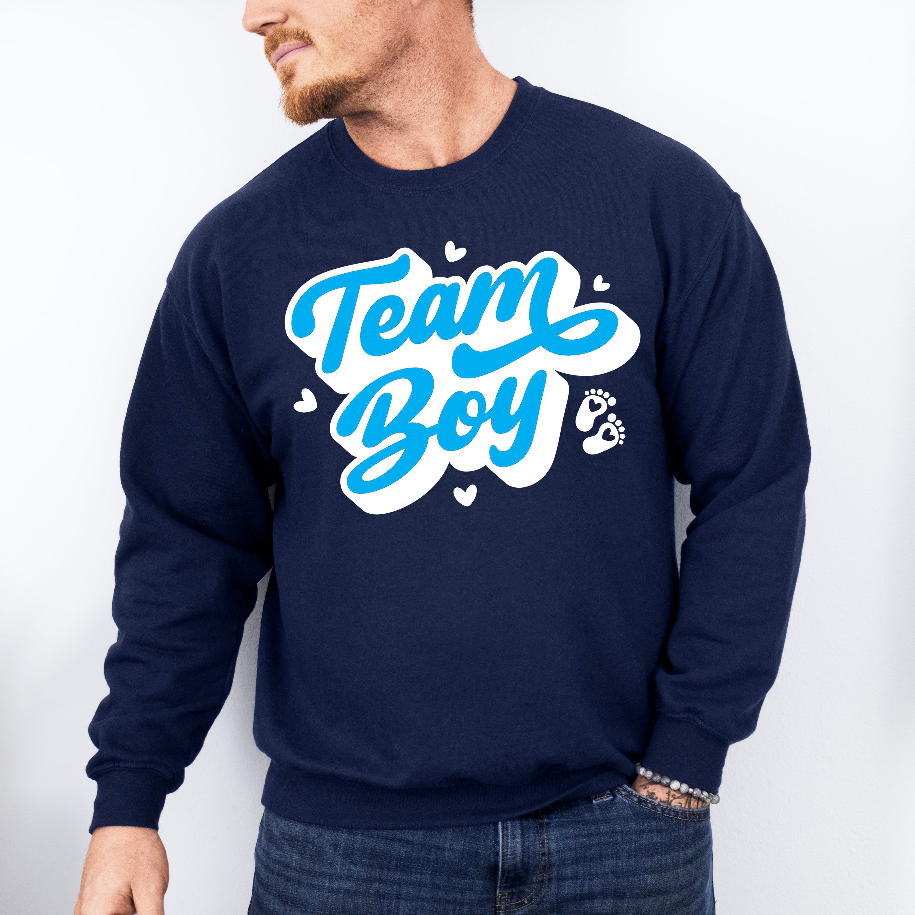 Team Boy Blue Design - Gender Reveal Unisex Crewneck T-Shirt Sweatshirt Hoodie