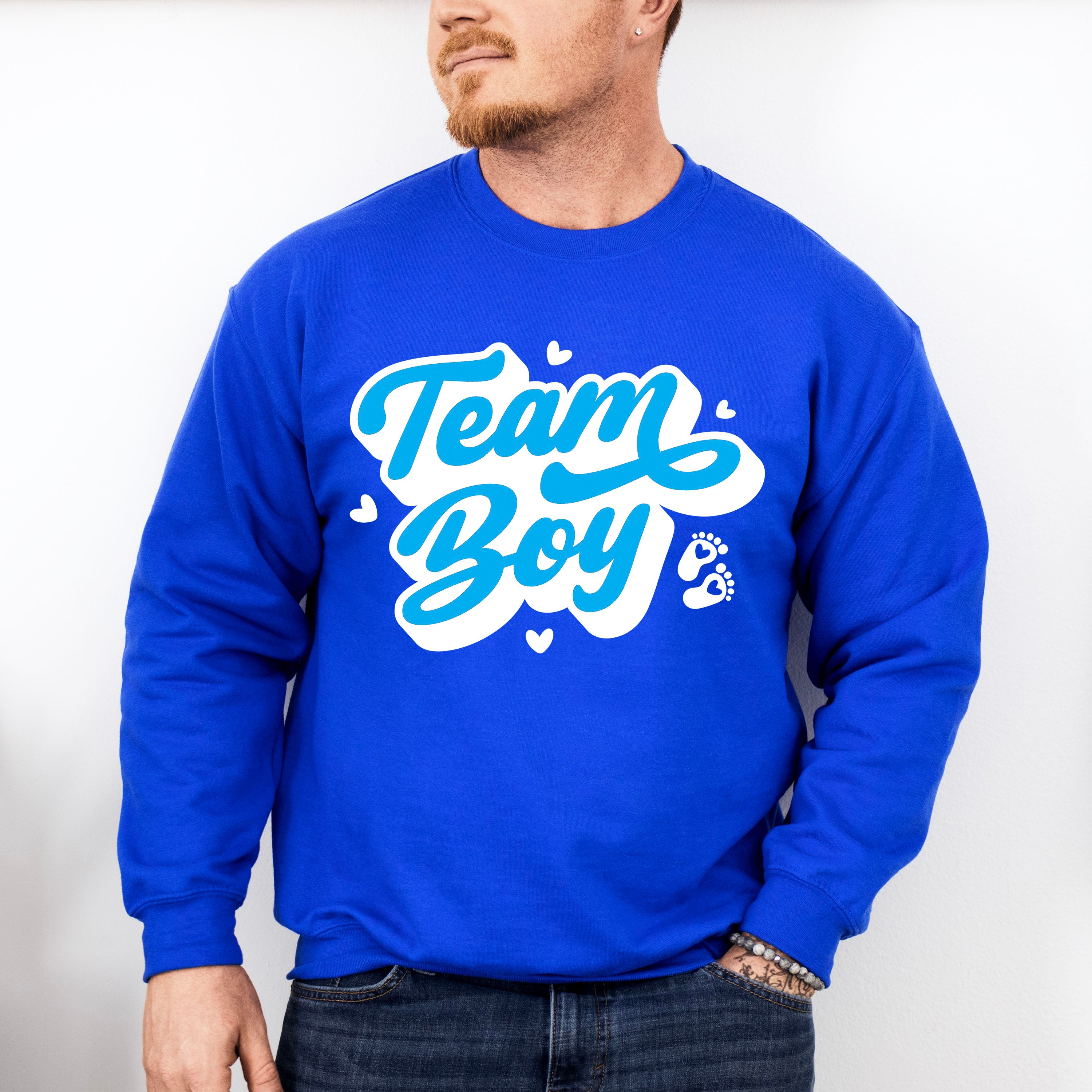 Team Boy Blue Design - Gender Reveal Unisex Crewneck T-Shirt Sweatshirt Hoodie