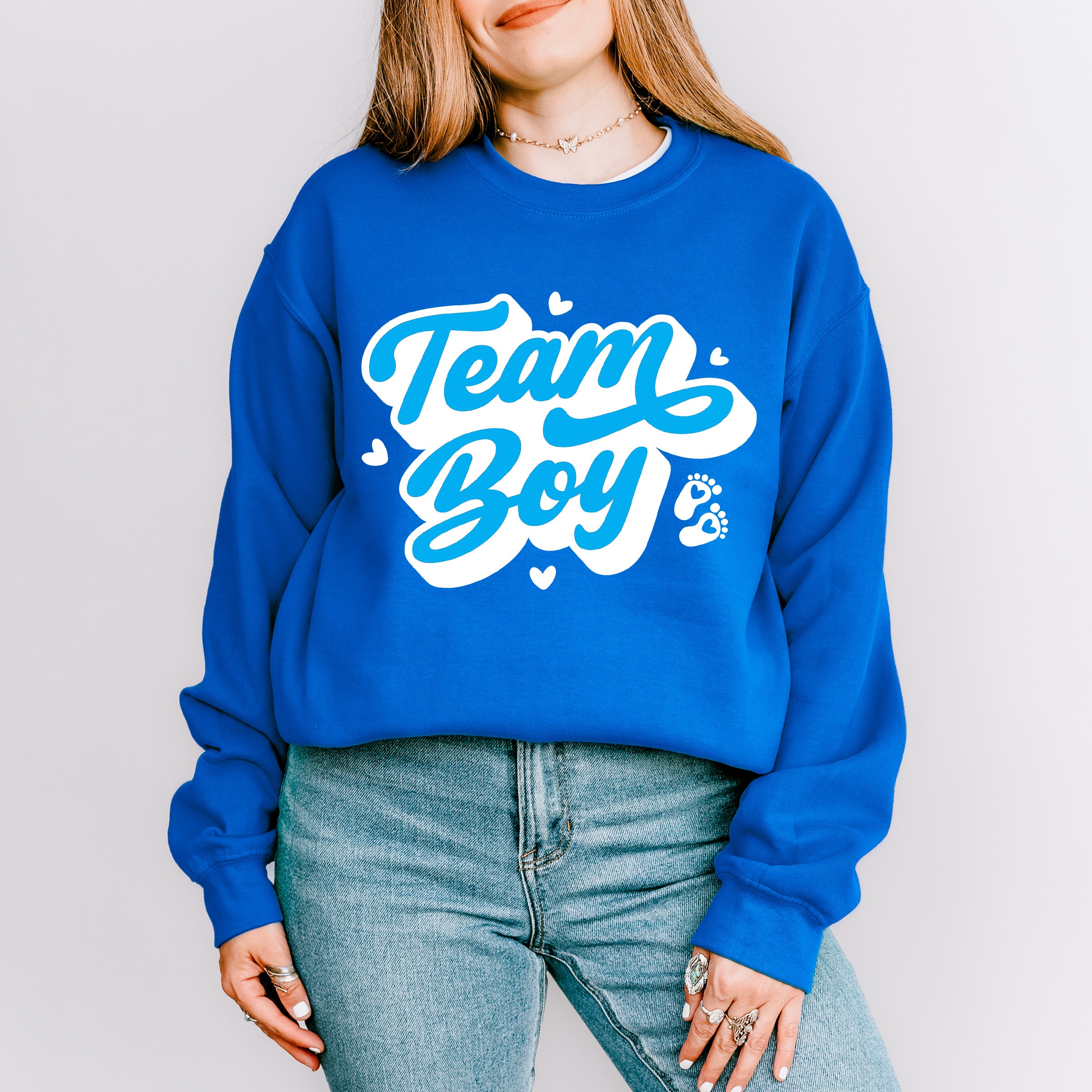 Team Boy Blue Design - Gender Reveal Unisex Crewneck T-Shirt Sweatshirt Hoodie