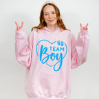 Team Boy Heart Design - Gender Reveal Unisex Crewneck T-Shirt Sweatshirt Hoodie