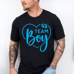 Team Boy Heart Design - Gender Reveal Unisex Crewneck T-Shirt Sweatshirt Hoodie