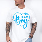 Team Boy Heart Design - Gender Reveal Unisex Crewneck T-Shirt Sweatshirt Hoodie