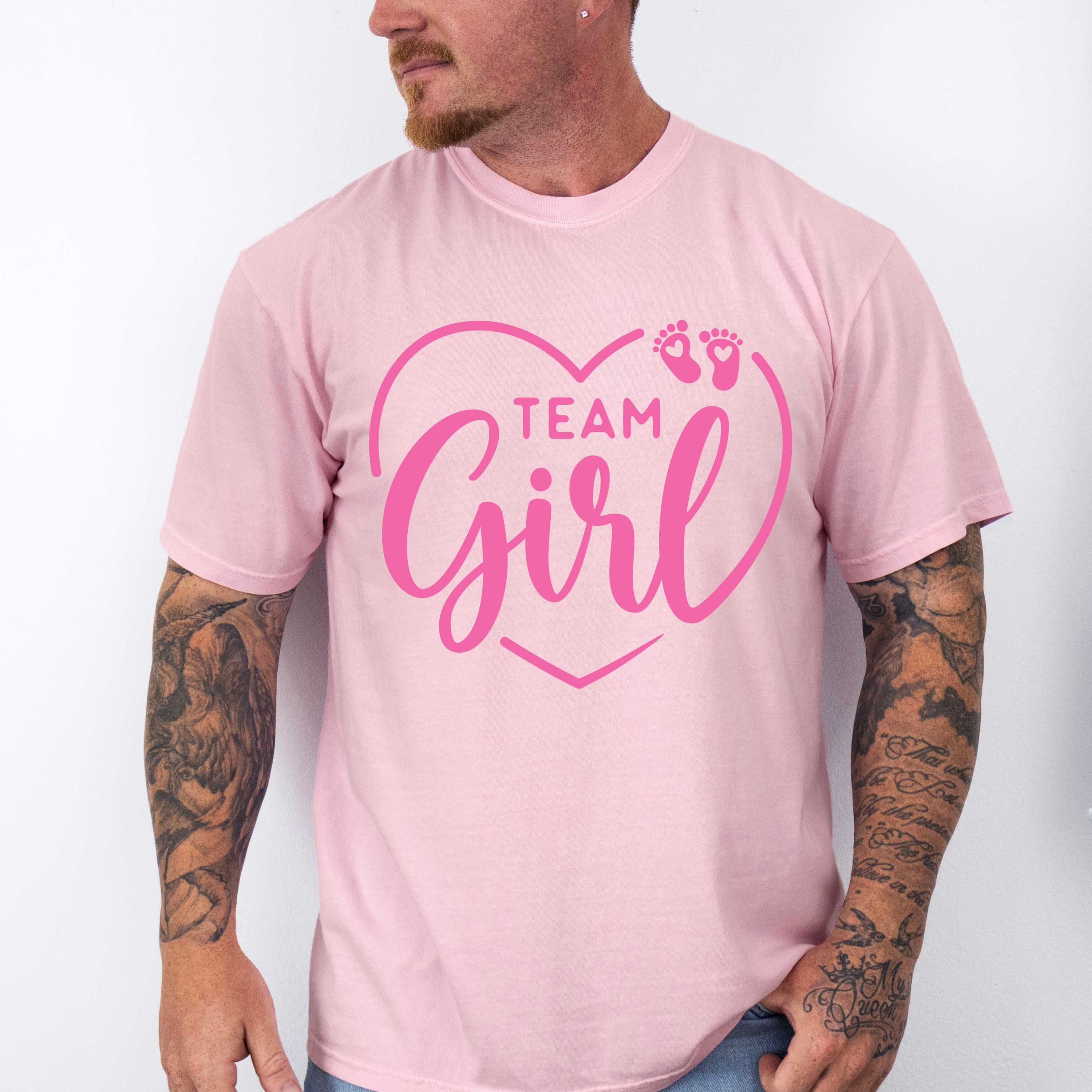 Team Girl Heart Design - Gender Reveal Unisex Crewneck T-Shirt Sweatshirt Hoodie