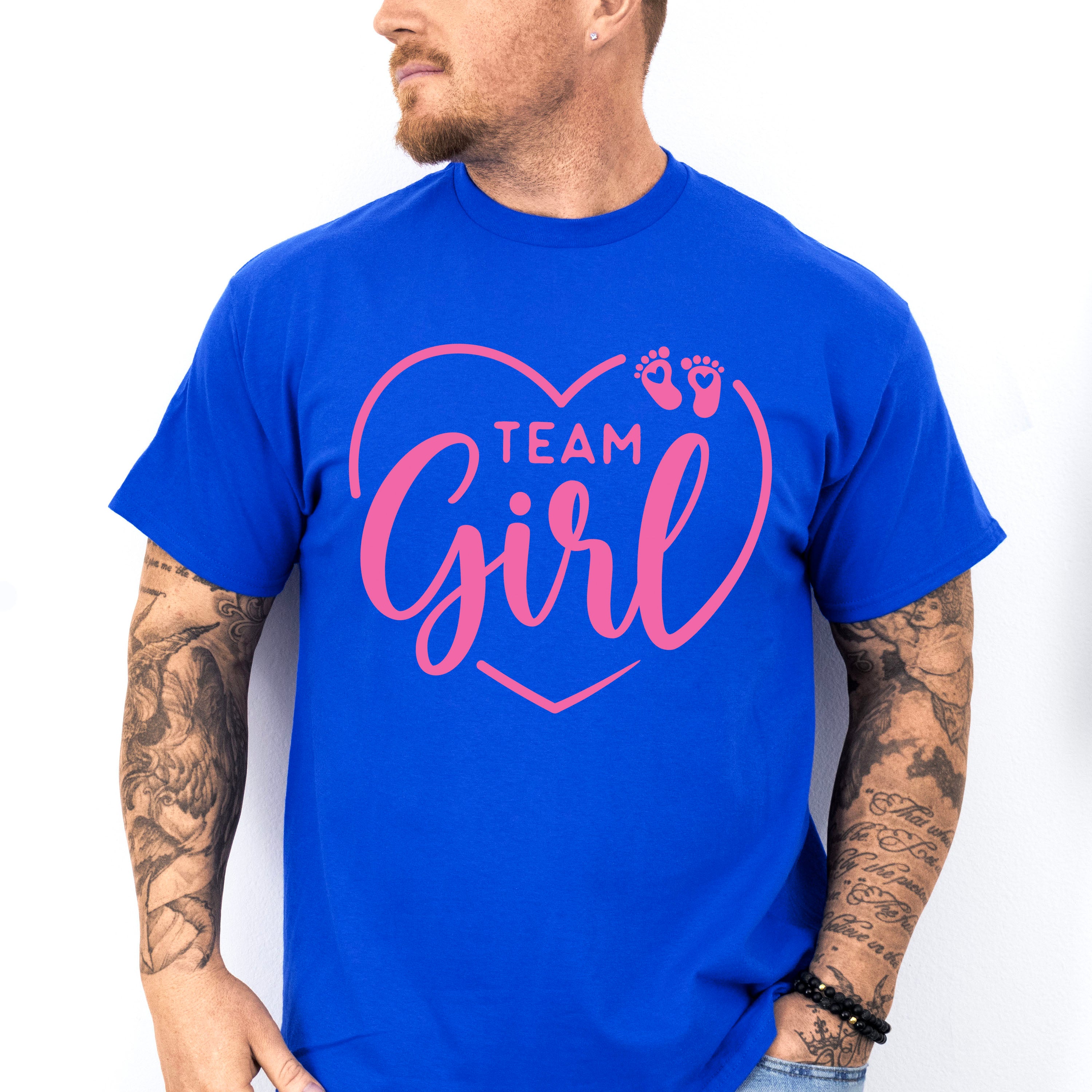 Team Girl Heart Design - Gender Reveal Unisex Crewneck T-Shirt Sweatshirt Hoodie