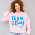 Team Boy Cursive Design - Gender Reveal Unisex Crewneck T-Shirt Sweatshirt Hoodie