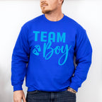 Team Boy Cursive Design - Gender Reveal Unisex Crewneck T-Shirt Sweatshirt Hoodie