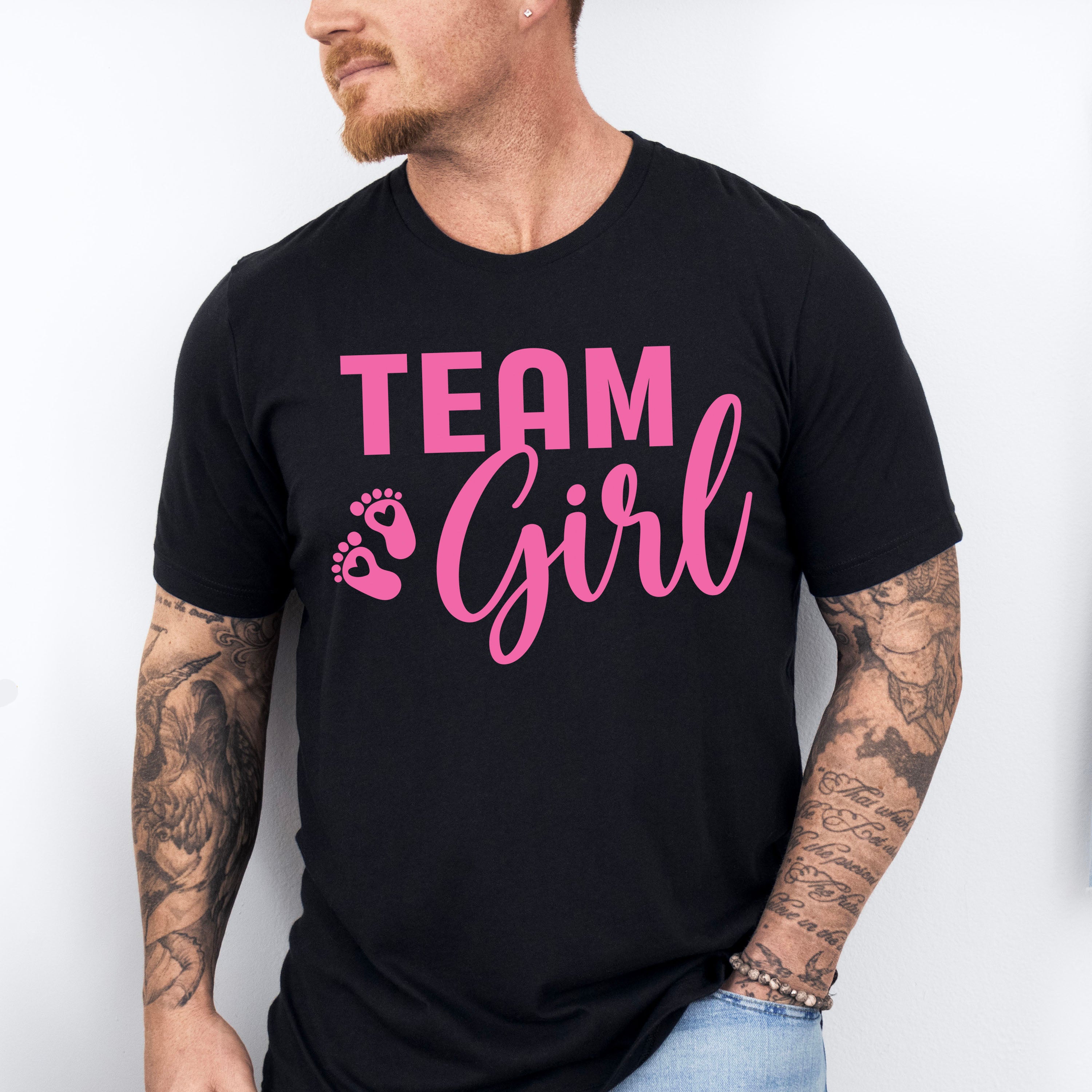 Team Girl Cursive Design - Gender Reveal Unisex Crewneck T-Shirt Sweatshirt Hoodie