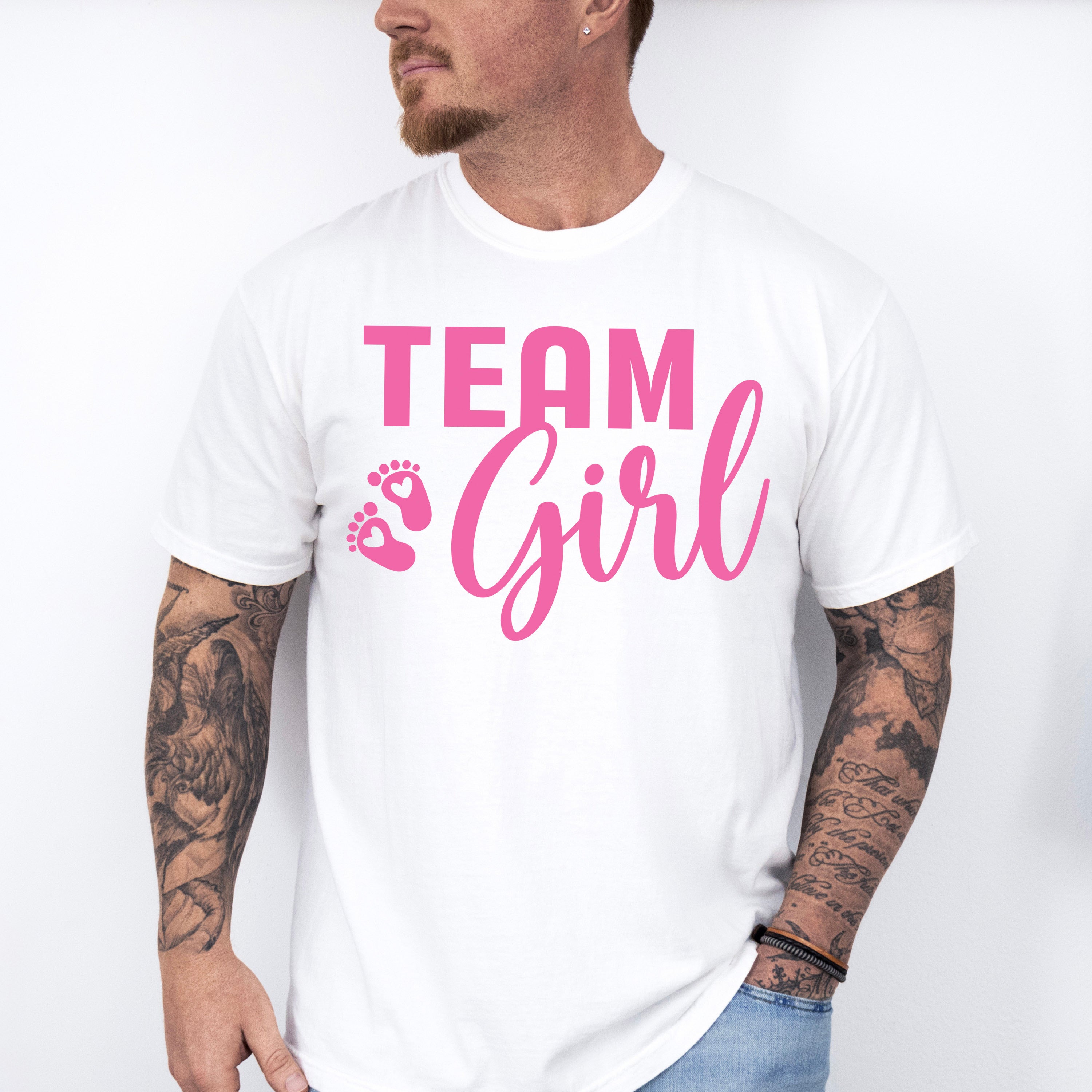 Team Girl Cursive Design - Gender Reveal Unisex Crewneck T-Shirt Sweatshirt Hoodie