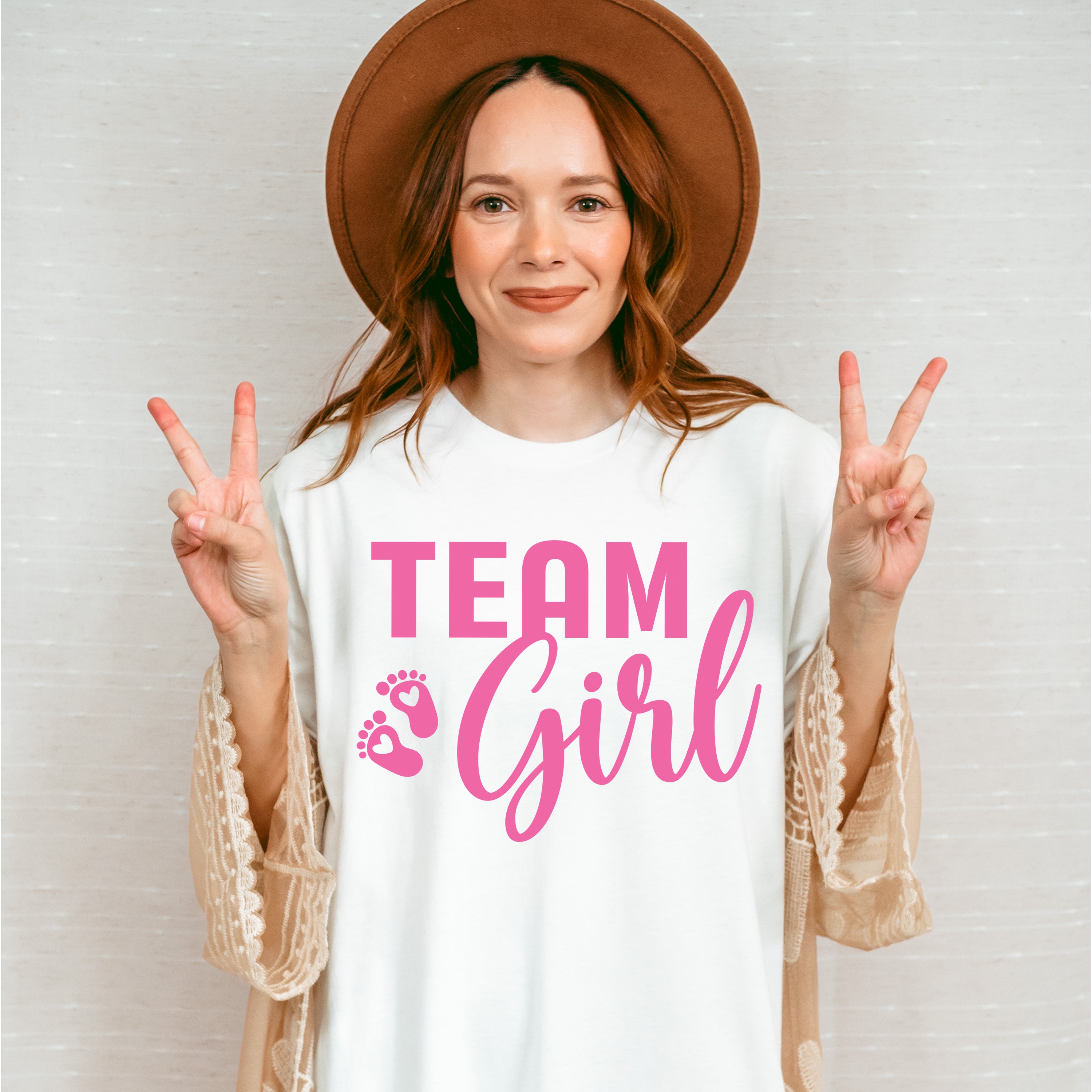 Team Girl Cursive Design - Gender Reveal Unisex Crewneck T-Shirt Sweatshirt Hoodie