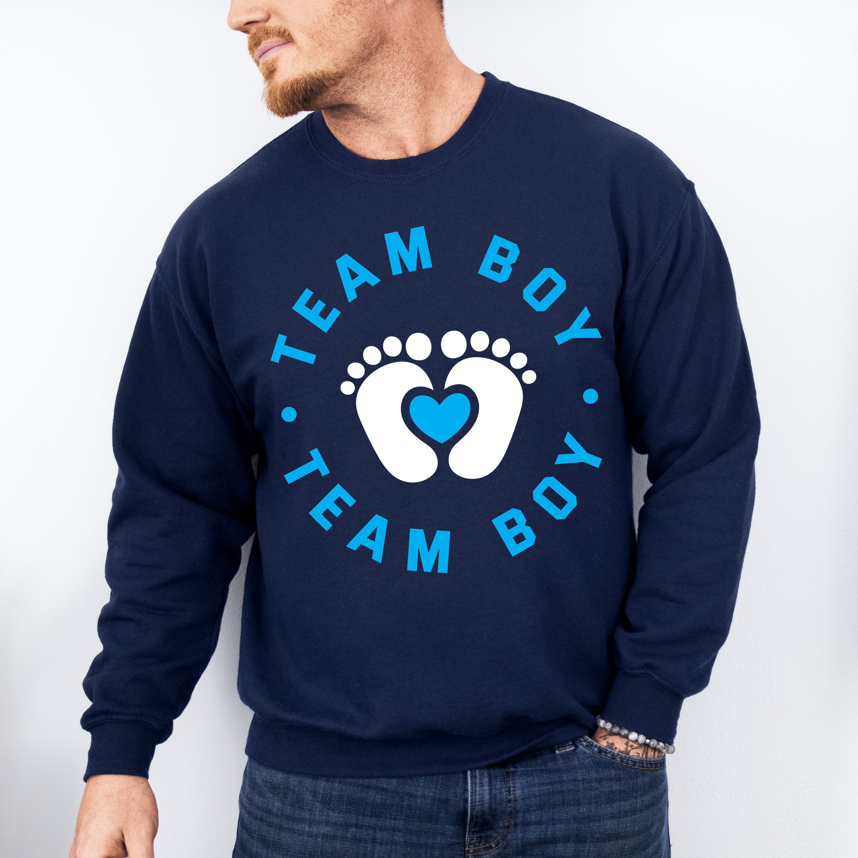 Team Boy Feet Design - Gender Reveal Unisex Crewneck T-Shirt Sweatshirt Hoodie
