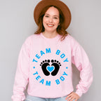 Team Boy Feet Design - Gender Reveal Unisex Crewneck T-Shirt Sweatshirt Hoodie