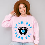 Team Boy Feet Design - Gender Reveal Unisex Crewneck T-Shirt Sweatshirt Hoodie