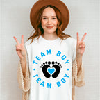 Team Boy Feet Design - Gender Reveal Unisex Crewneck T-Shirt Sweatshirt Hoodie
