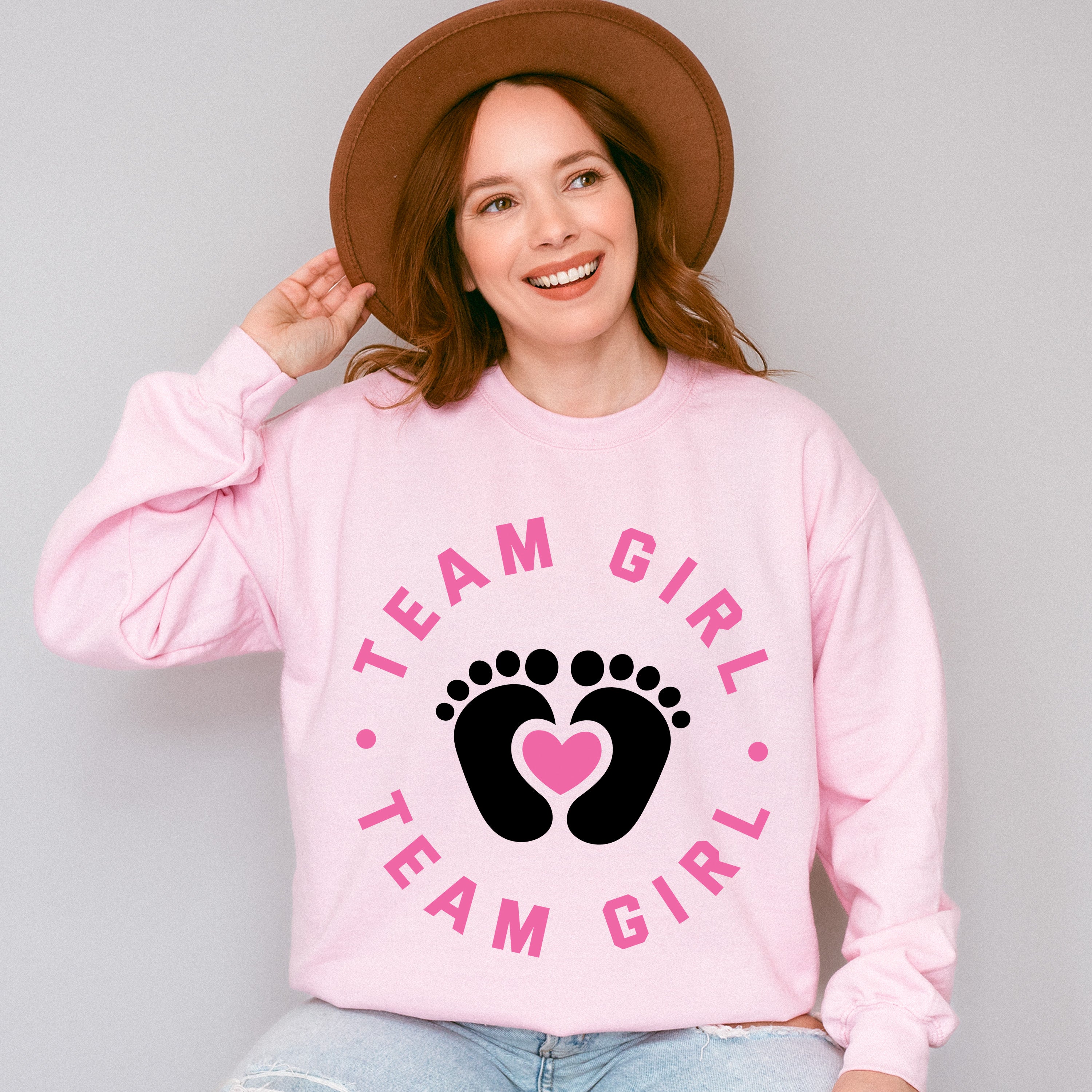 Team Girl Feet Design - Gender Reveal Unisex Crewneck T-Shirt Sweatshirt Hoodie