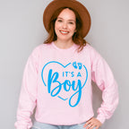 It's A Boy Heart Design - Gender Reveal Unisex Crewneck T-Shirt Sweatshirt Hoodie