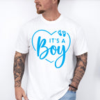 It's A Boy Heart Design - Gender Reveal Unisex Crewneck T-Shirt Sweatshirt Hoodie