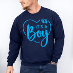 It's A Boy Heart Design - Gender Reveal Unisex Crewneck T-Shirt Sweatshirt Hoodie