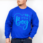 It's A Boy Heart Design - Gender Reveal Unisex Crewneck T-Shirt Sweatshirt Hoodie