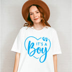 It's A Boy Heart Design - Gender Reveal Unisex Crewneck T-Shirt Sweatshirt Hoodie