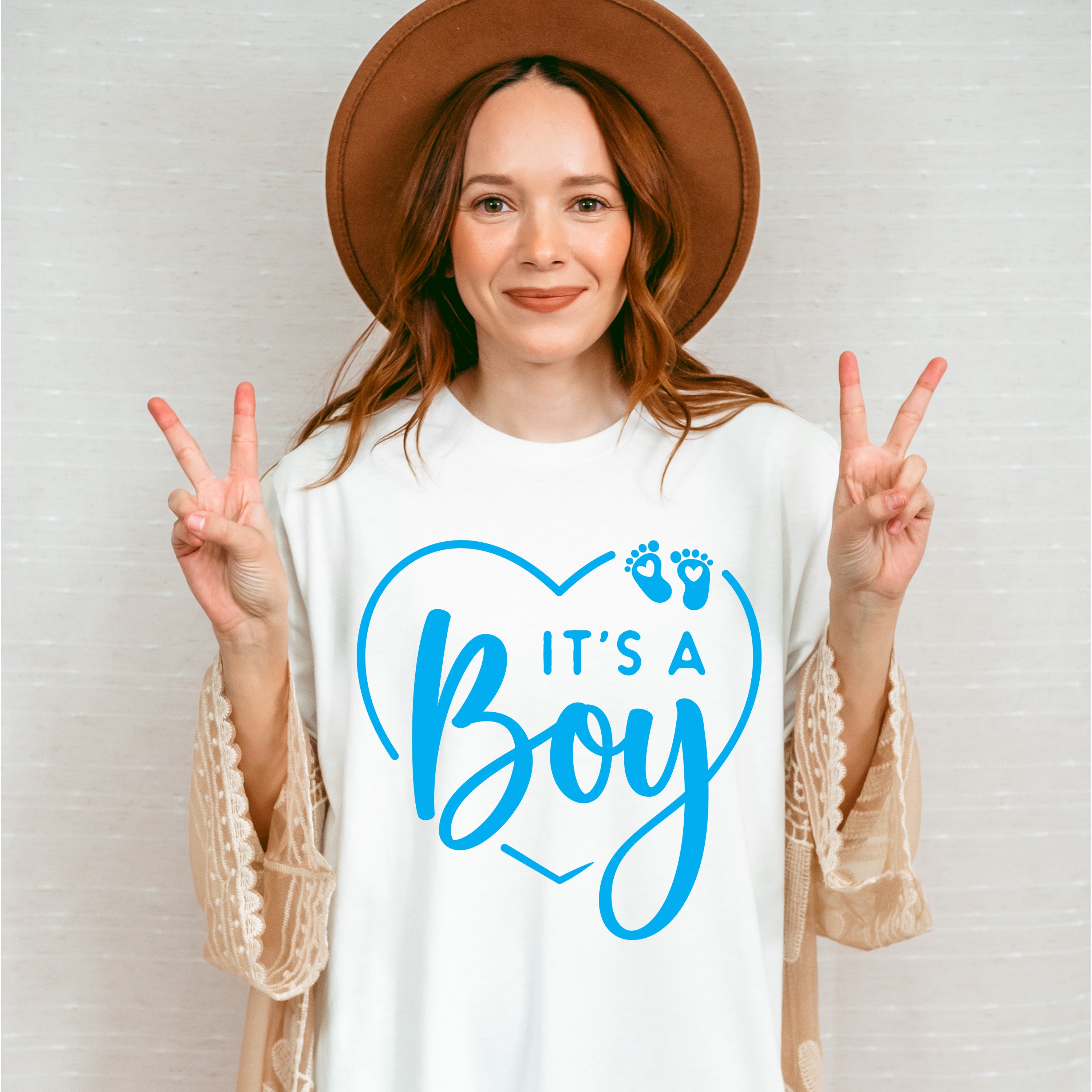 It's A Boy Heart Design - Gender Reveal Unisex Crewneck T-Shirt Sweatshirt Hoodie