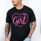 It's A Girl Heart Design - Gender Reveal Unisex Crewneck T-Shirt Sweatshirt Hoodie