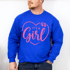 It's A Girl Heart Design - Gender Reveal Unisex Crewneck T-Shirt Sweatshirt Hoodie
