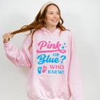 Pink Or Blue Who Knew - Gender Reveal Unisex Crewneck T-Shirt Sweatshirt Hoodie