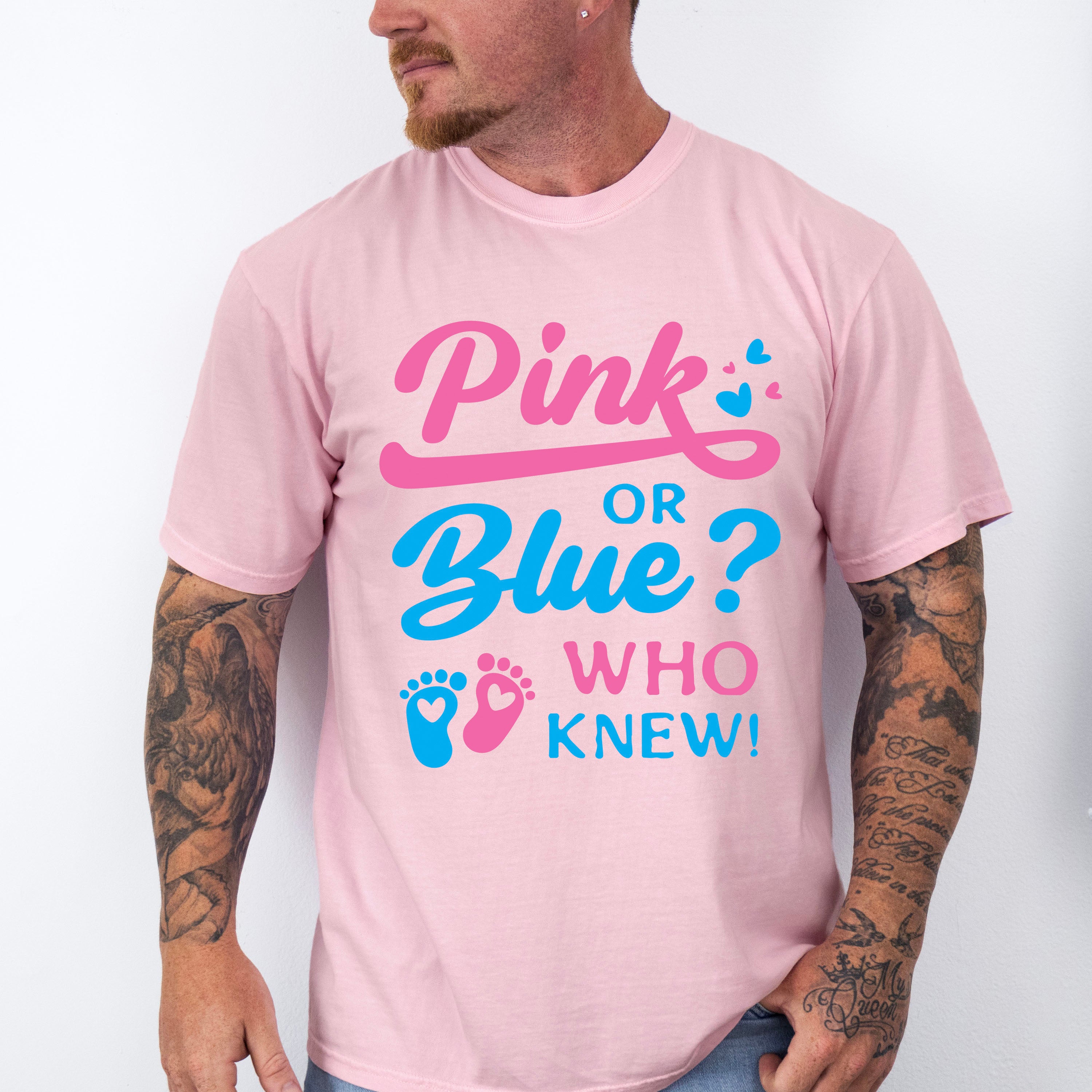 Pink Or Blue Who Knew - Gender Reveal Unisex Crewneck T-Shirt Sweatshirt Hoodie