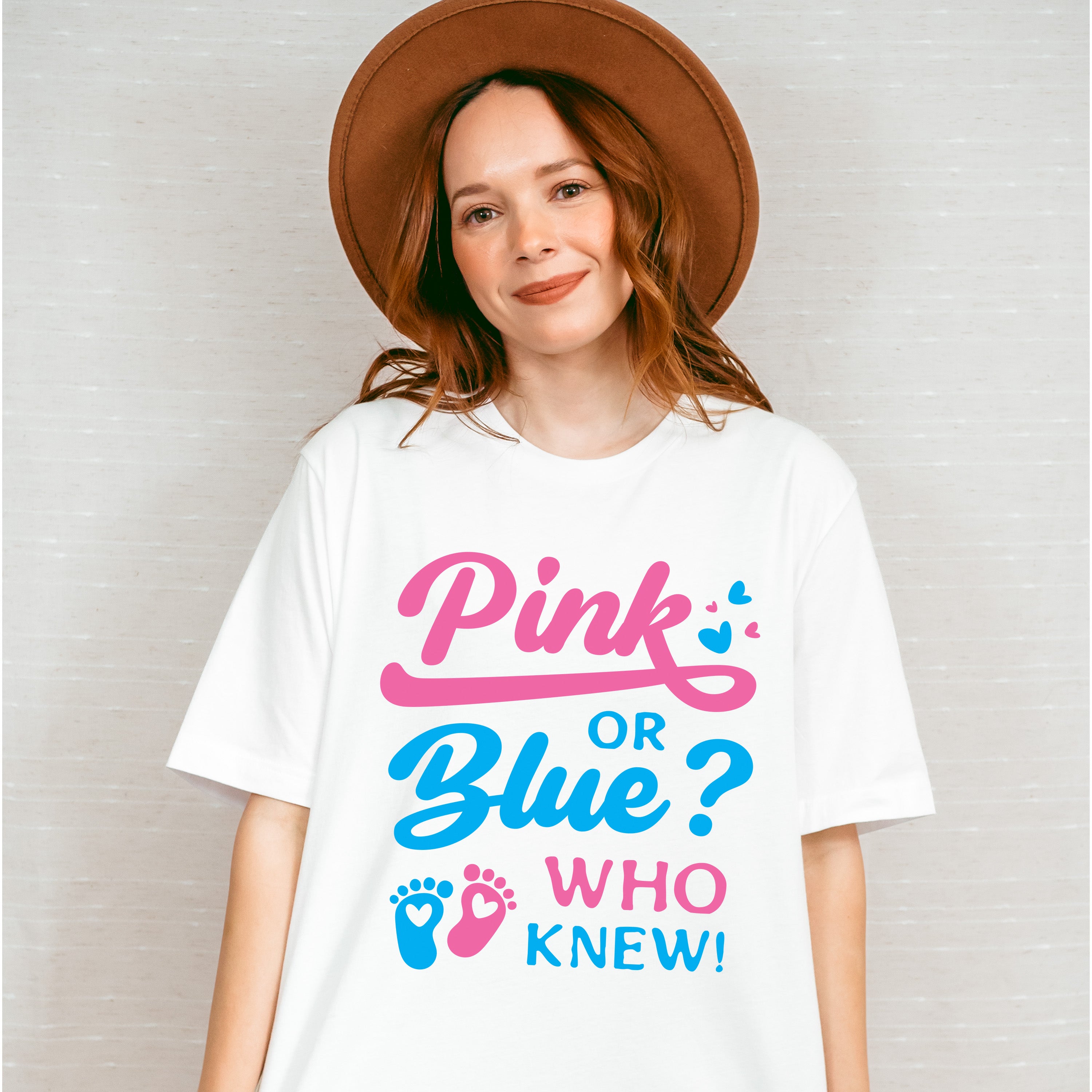 Pink Or Blue Who Knew - Gender Reveal Unisex Crewneck T-Shirt Sweatshirt Hoodie