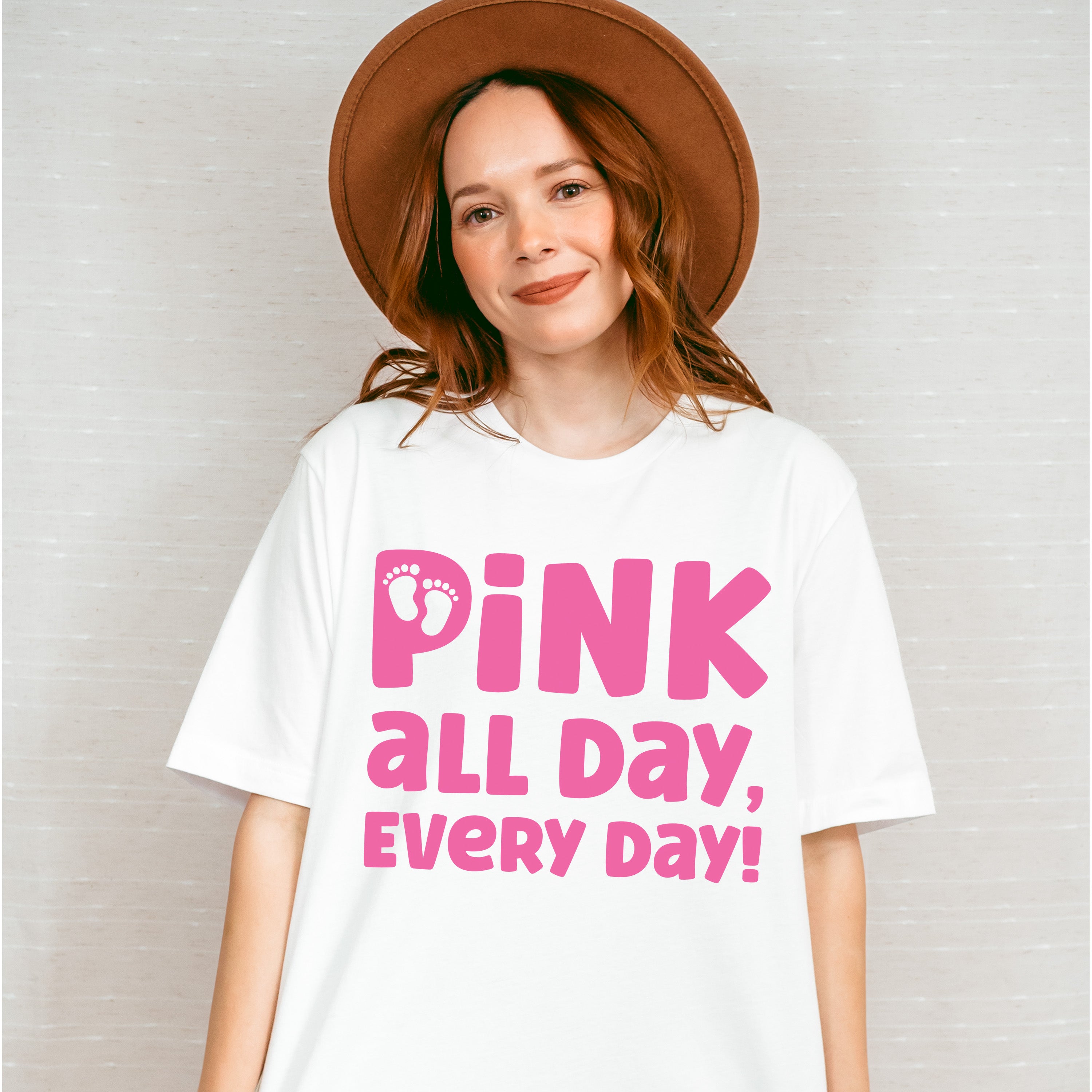 Pink All Day Every Day - Gender Reveal Unisex Crewneck T-Shirt Sweatshirt Hoodie