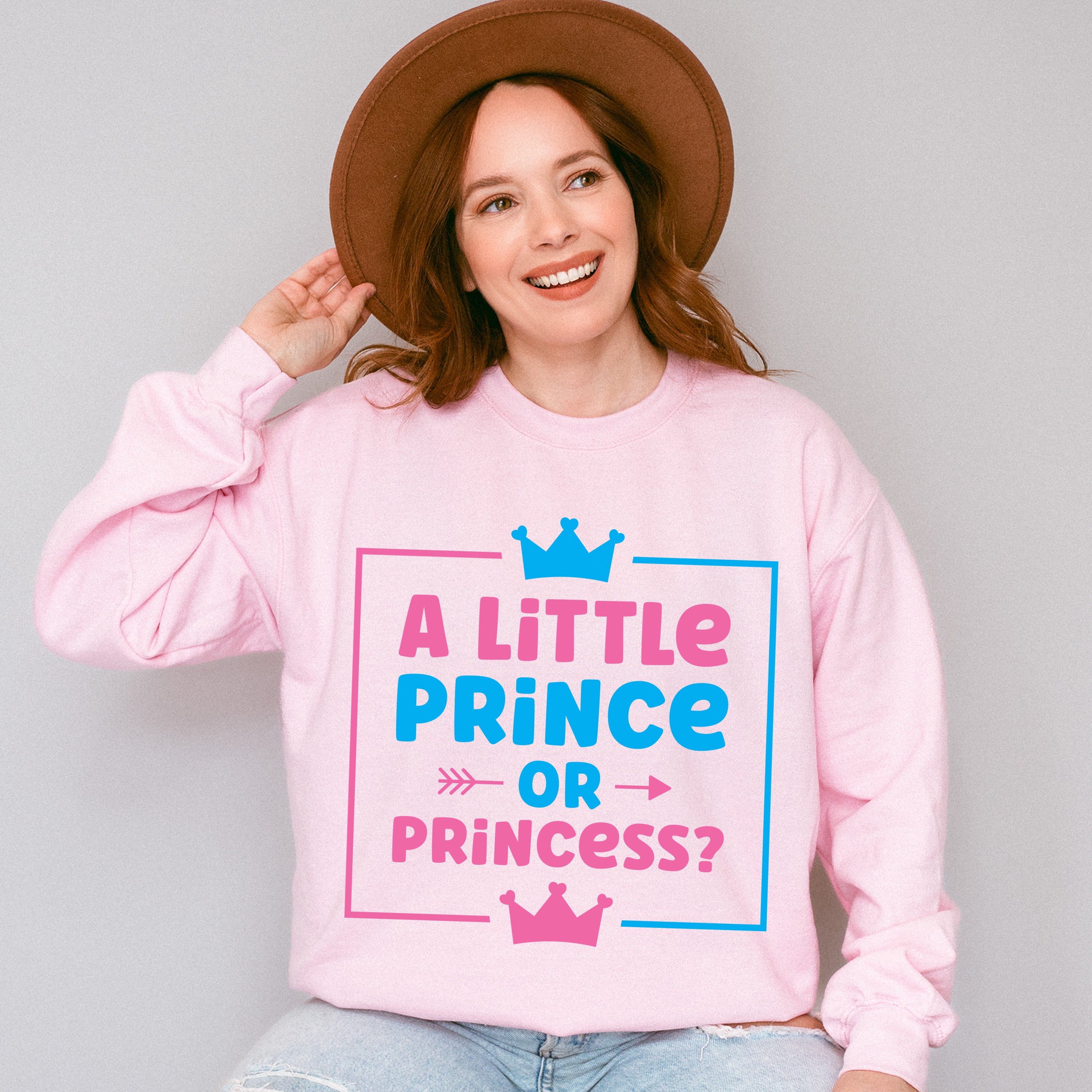 A Little Prince Or Princess - Gender Reveal Unisex Crewneck T-Shirt Sweatshirt Hoodie