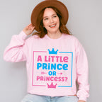 A Little Prince Or Princess - Gender Reveal Unisex Crewneck T-Shirt Sweatshirt Hoodie