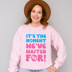 It's The Moment We've Waited For - Gender Reveal Unisex Crewneck T-Shirt Sweatshirt Hoodie