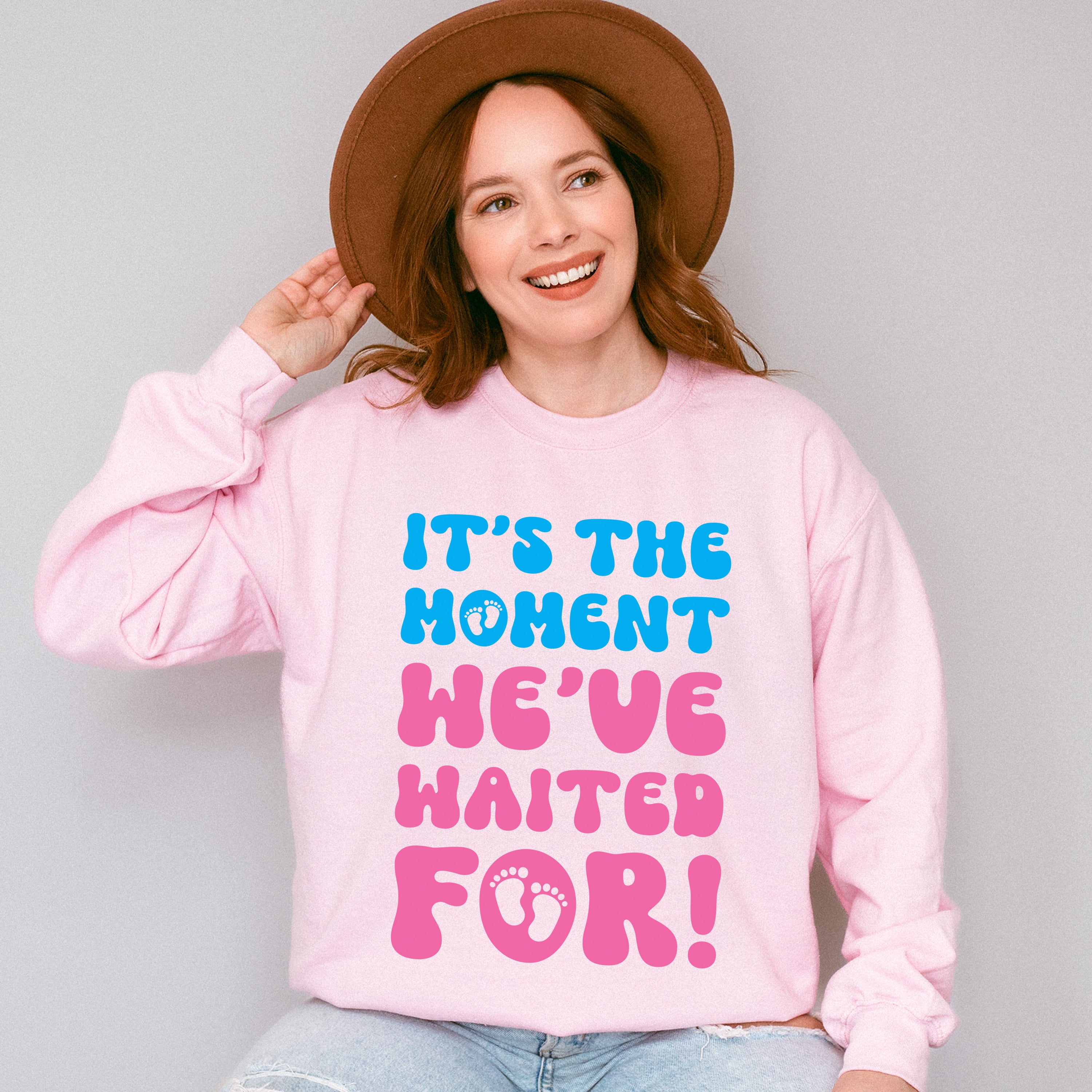 It's The Moment We've Waited For - Gender Reveal Unisex Crewneck T-Shirt Sweatshirt Hoodie
