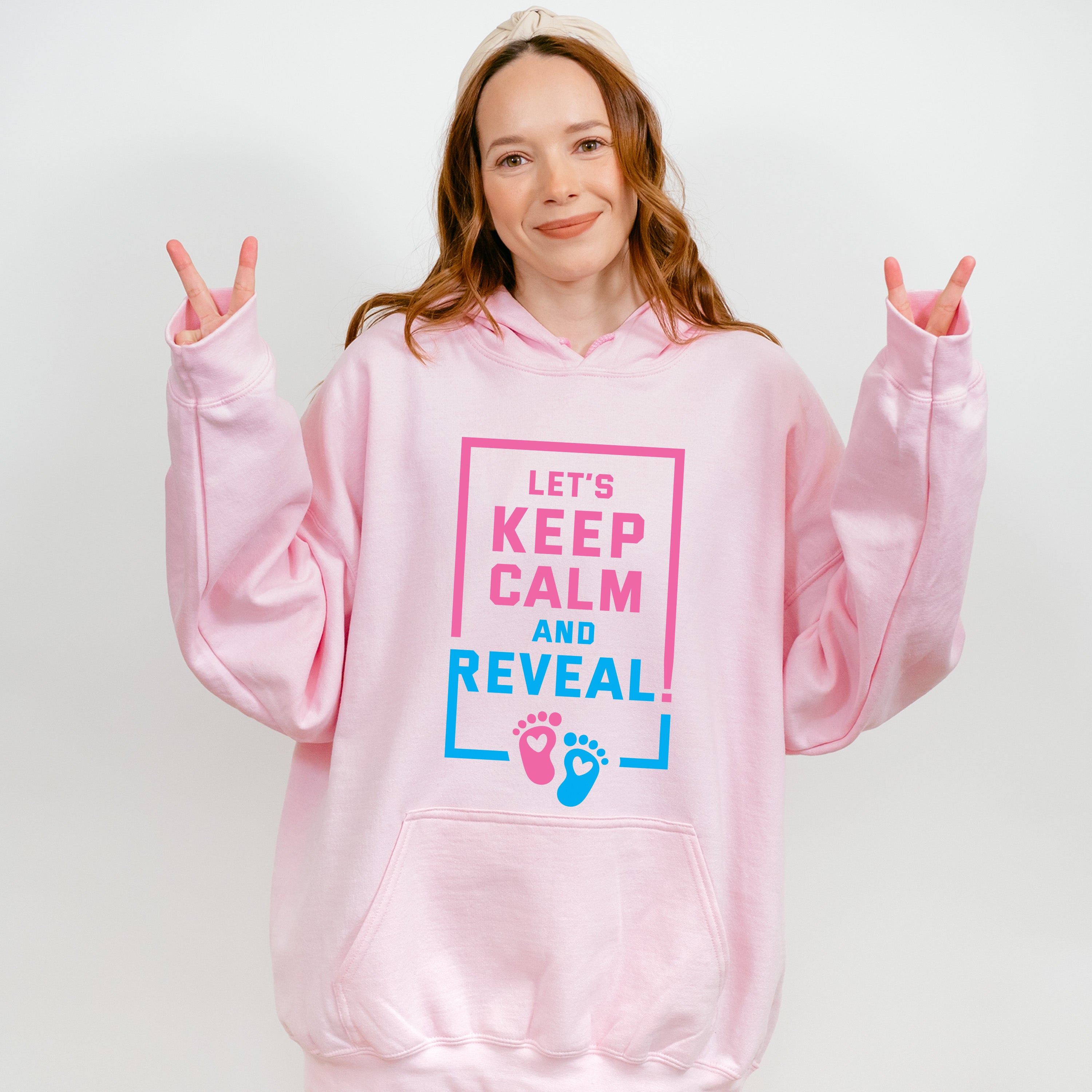 Let's Keep Calm And Reveal - Gender Reveal Unisex Crewneck T-Shirt Sweatshirt Hoodie