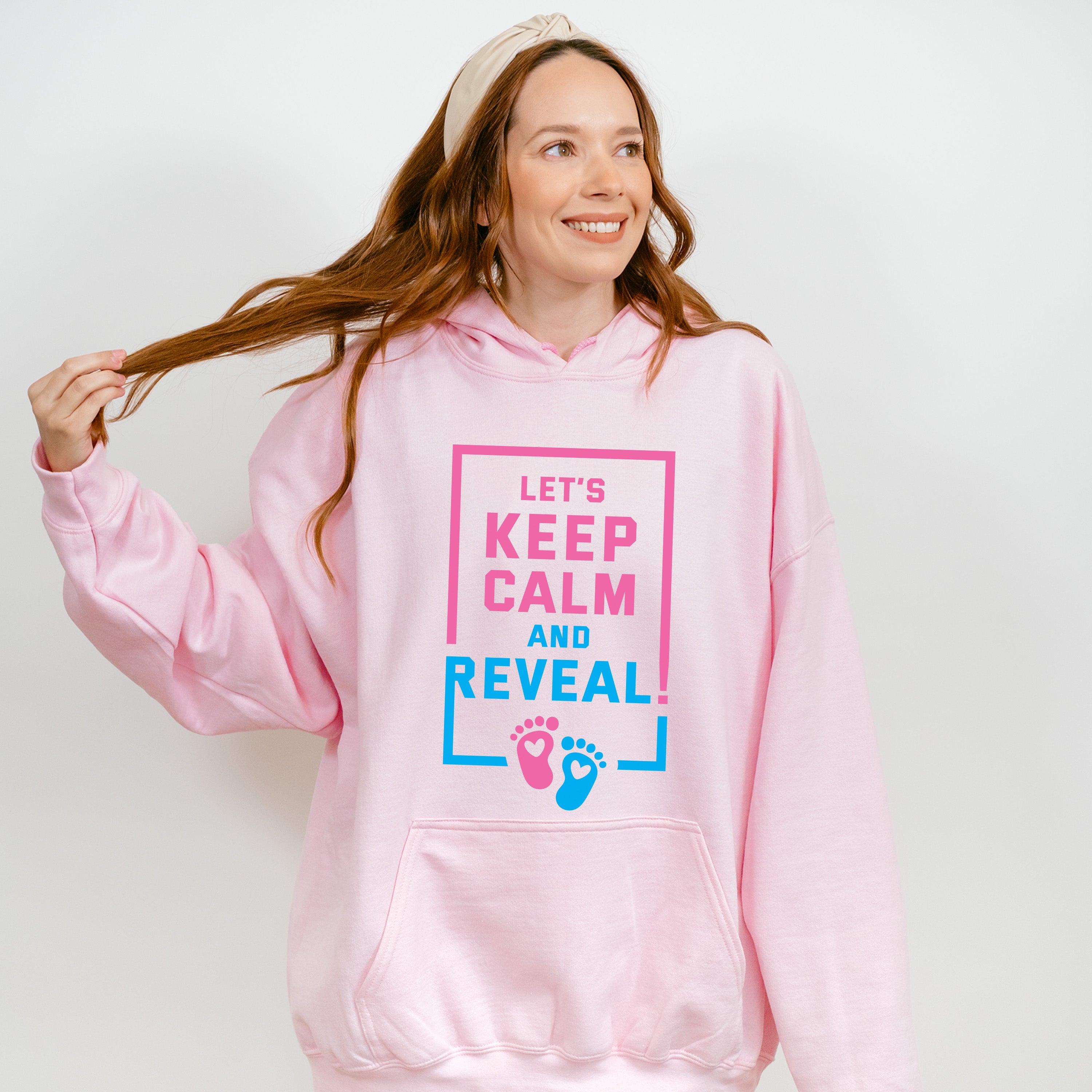 Let's Keep Calm And Reveal - Gender Reveal Unisex Crewneck T-Shirt Sweatshirt Hoodie