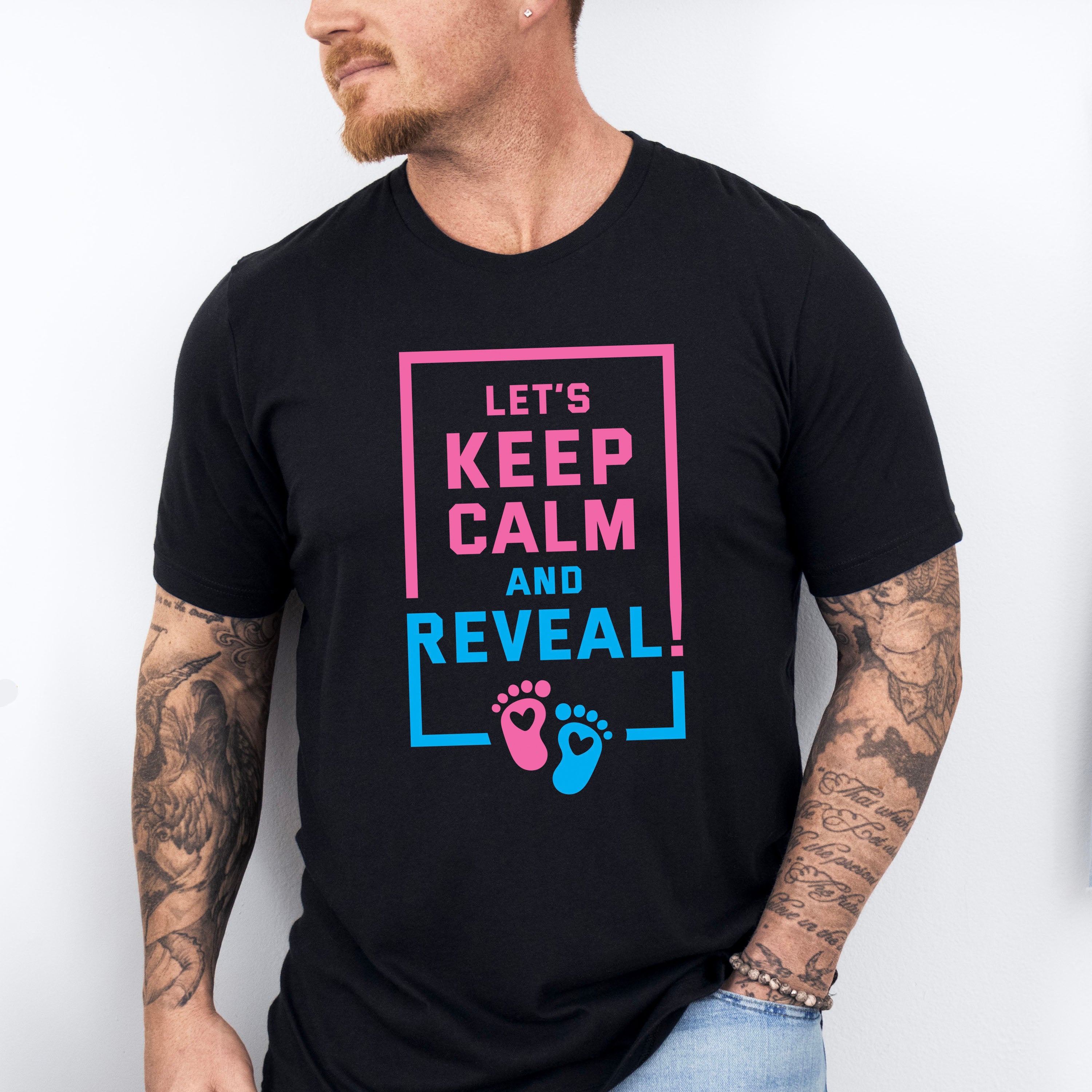 Let's Keep Calm And Reveal - Gender Reveal Unisex Crewneck T-Shirt Sweatshirt Hoodie