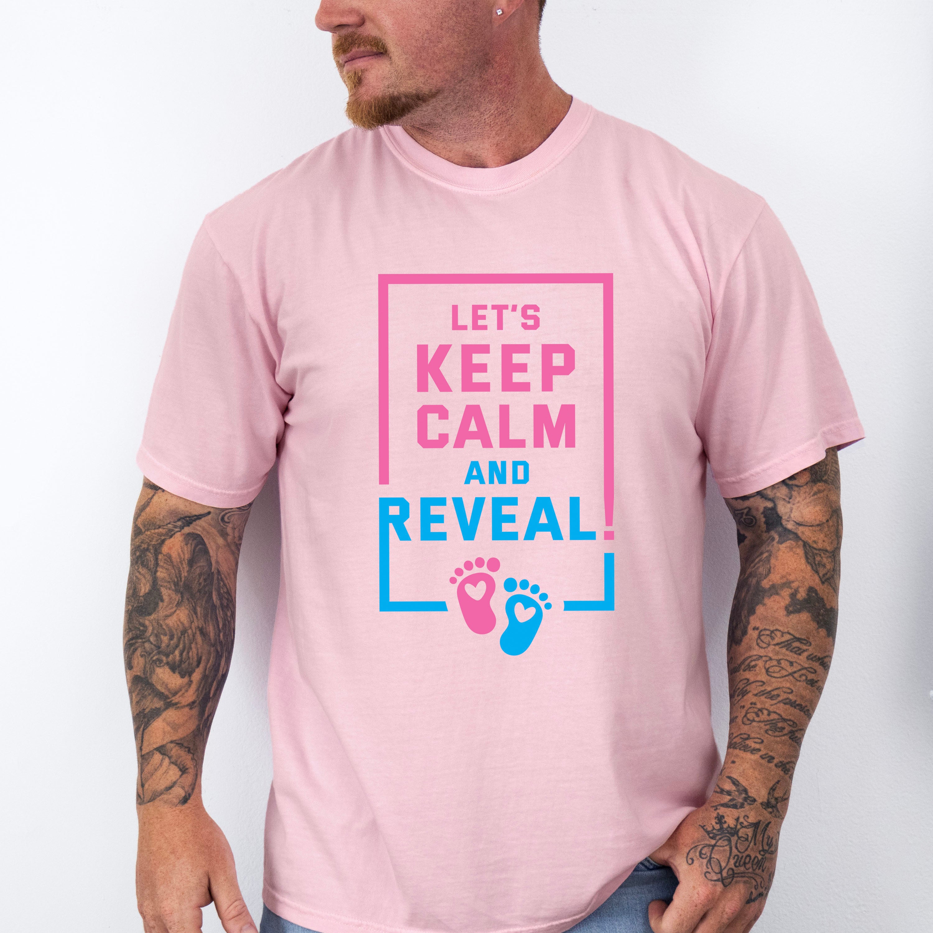 Let's Keep Calm And Reveal - Gender Reveal Unisex Crewneck T-Shirt Sweatshirt Hoodie