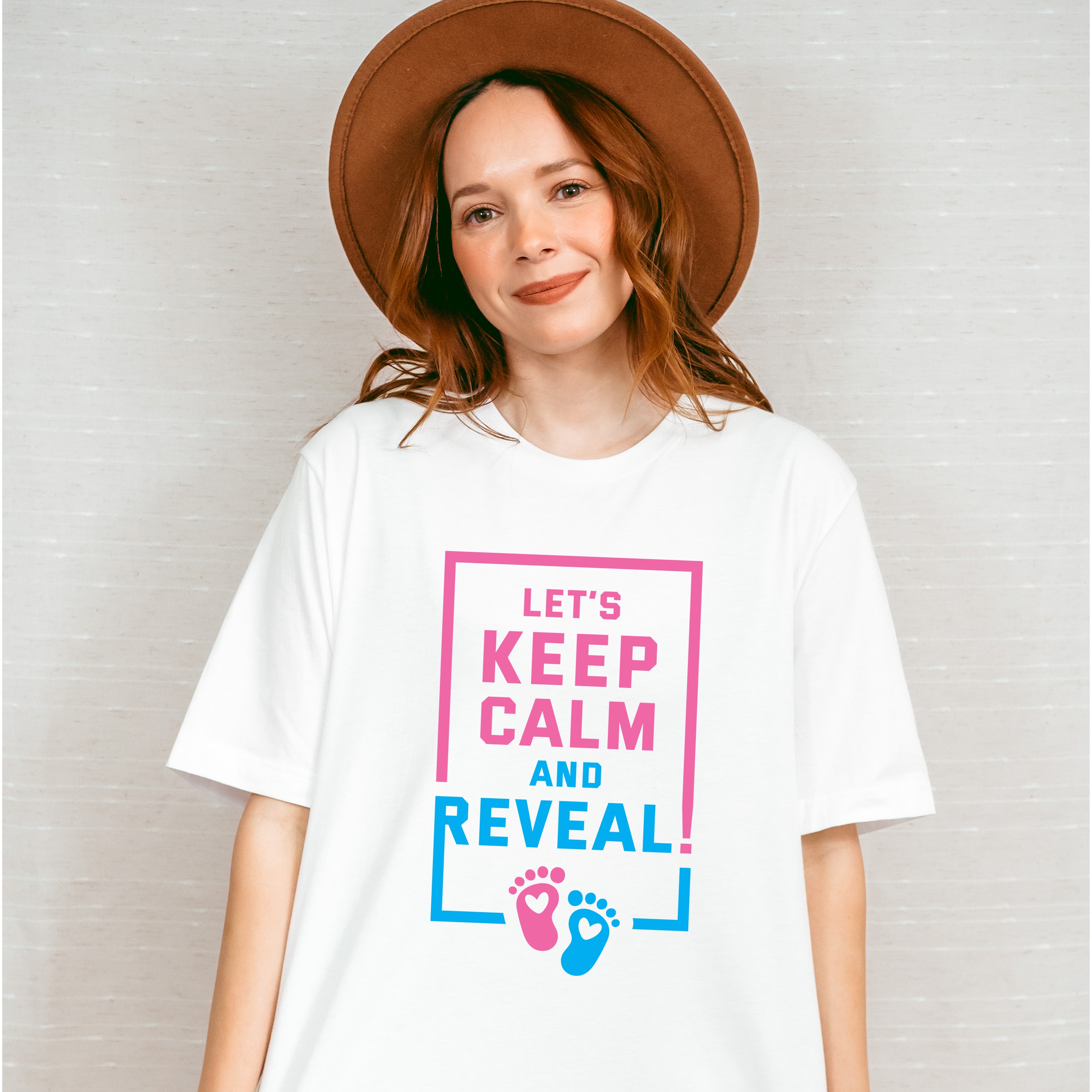 Let's Keep Calm And Reveal - Gender Reveal Unisex Crewneck T-Shirt Sweatshirt Hoodie