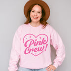 Pink Crew Heart Design - Gender Reveal Unisex Crewneck T-Shirt Sweatshirt Hoodie